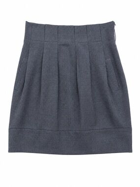BCBGMaxAzria Slate Gray Pleated Mini Skirt